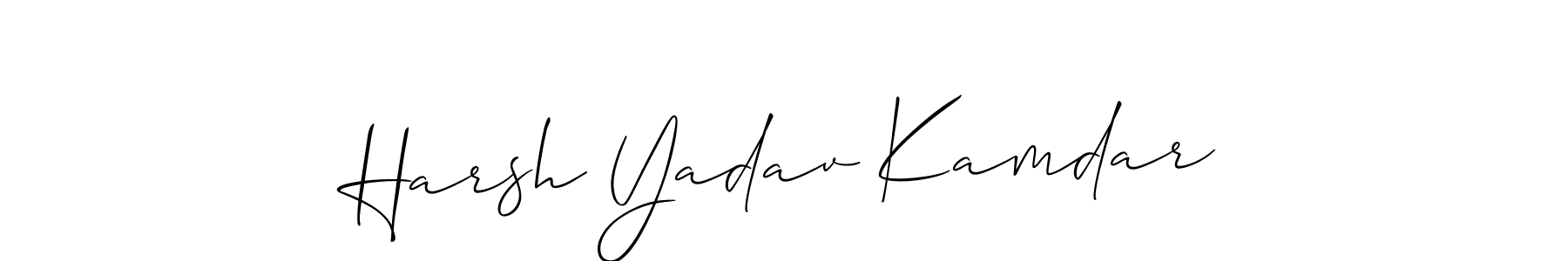 Make a short Harsh Yadav Kamdar signature style. Manage your documents anywhere anytime using Allison_Script. Create and add eSignatures, submit forms, share and send files easily. Harsh Yadav Kamdar signature style 2 images and pictures png