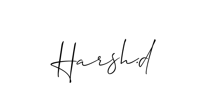Use a signature maker to create a handwritten signature online. With this signature software, you can design (Allison_Script) your own signature for name Harsh.d. Harsh.d signature style 2 images and pictures png