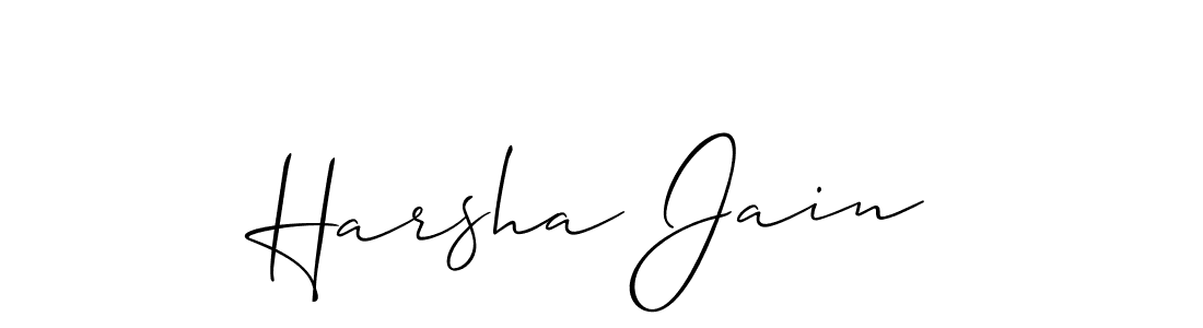 Create a beautiful signature design for name Harsha Jain. With this signature (Allison_Script) fonts, you can make a handwritten signature for free. Harsha Jain signature style 2 images and pictures png