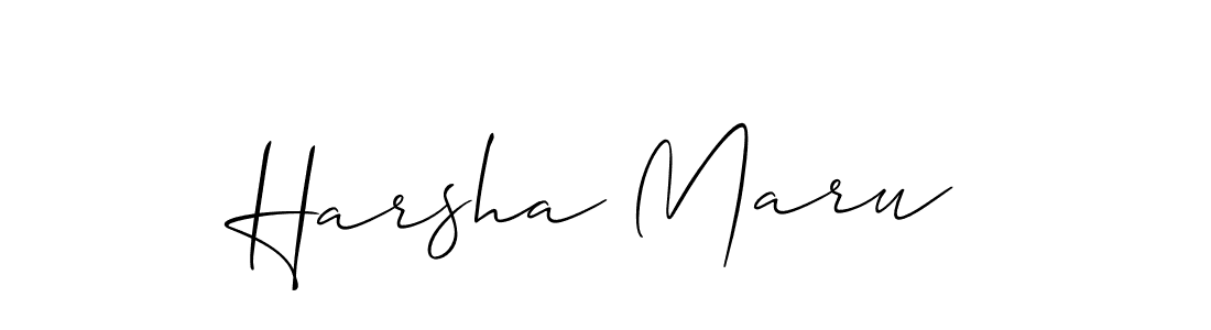 Make a beautiful signature design for name Harsha Maru. With this signature (Allison_Script) style, you can create a handwritten signature for free. Harsha Maru signature style 2 images and pictures png