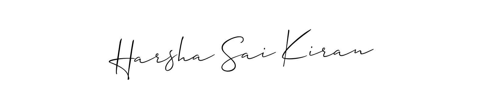 Make a beautiful signature design for name Harsha Sai Kiran. With this signature (Allison_Script) style, you can create a handwritten signature for free. Harsha Sai Kiran signature style 2 images and pictures png