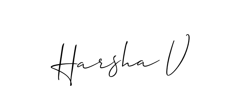 Design your own signature with our free online signature maker. With this signature software, you can create a handwritten (Allison_Script) signature for name Harsha V. Harsha V signature style 2 images and pictures png