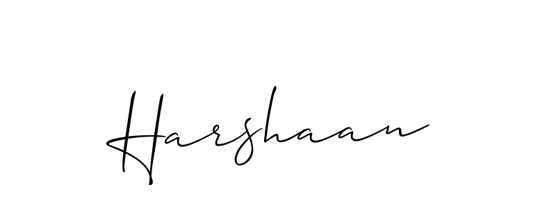 Use a signature maker to create a handwritten signature online. With this signature software, you can design (Allison_Script) your own signature for name Harshaan. Harshaan signature style 2 images and pictures png