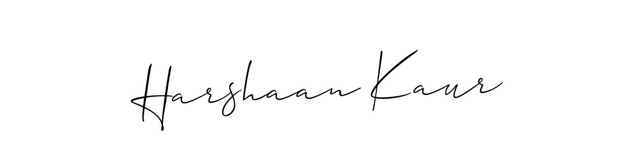 How to make Harshaan Kaur name signature. Use Allison_Script style for creating short signs online. This is the latest handwritten sign. Harshaan Kaur signature style 2 images and pictures png