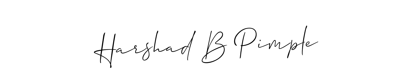 Allison_Script is a professional signature style that is perfect for those who want to add a touch of class to their signature. It is also a great choice for those who want to make their signature more unique. Get Harshad B Pimple name to fancy signature for free. Harshad B Pimple signature style 2 images and pictures png