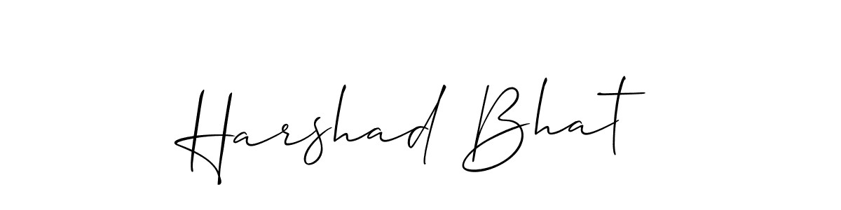 Make a beautiful signature design for name Harshad Bhat. With this signature (Allison_Script) style, you can create a handwritten signature for free. Harshad Bhat signature style 2 images and pictures png