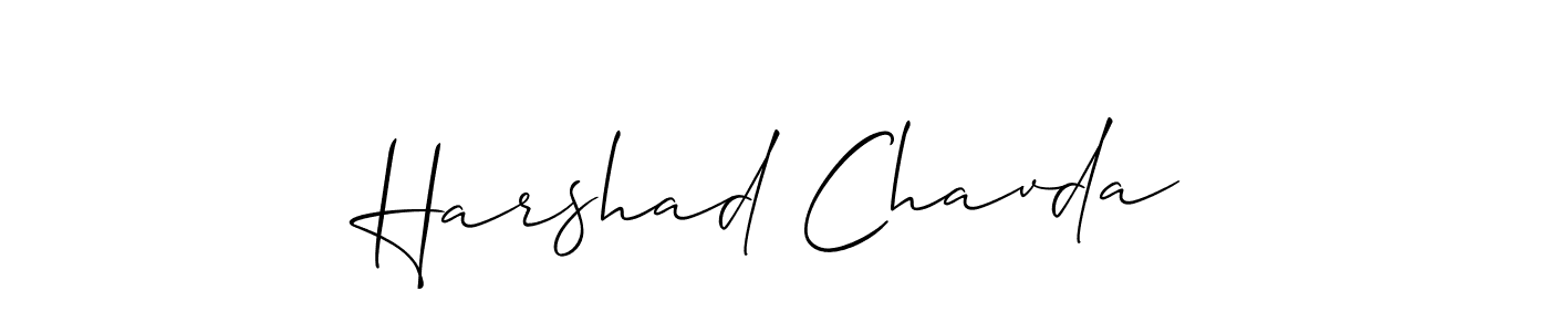 Design your own signature with our free online signature maker. With this signature software, you can create a handwritten (Allison_Script) signature for name Harshad Chavda. Harshad Chavda signature style 2 images and pictures png