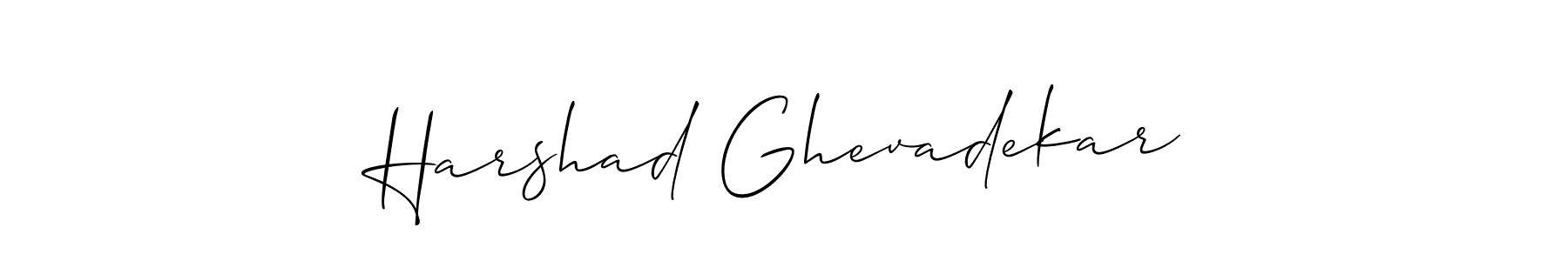 The best way (Allison_Script) to make a short signature is to pick only two or three words in your name. The name Harshad Ghevadekar include a total of six letters. For converting this name. Harshad Ghevadekar signature style 2 images and pictures png