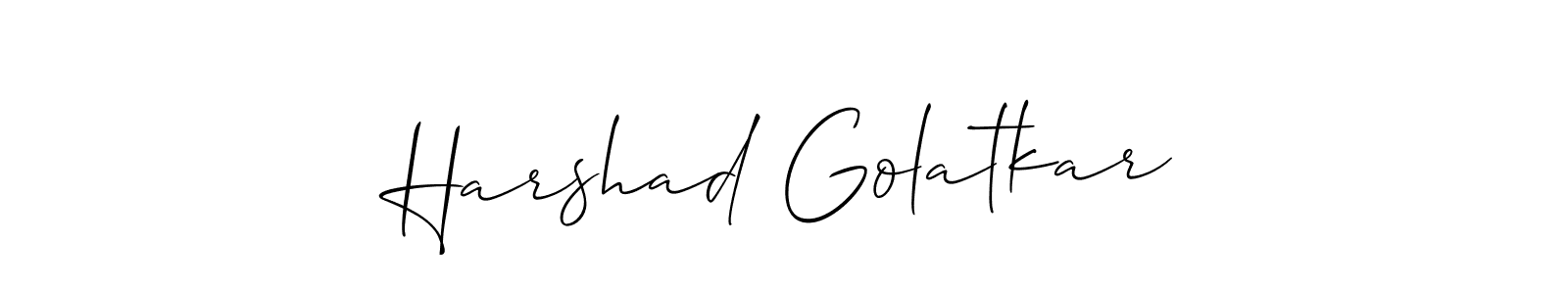 It looks lik you need a new signature style for name Harshad Golatkar. Design unique handwritten (Allison_Script) signature with our free signature maker in just a few clicks. Harshad Golatkar signature style 2 images and pictures png