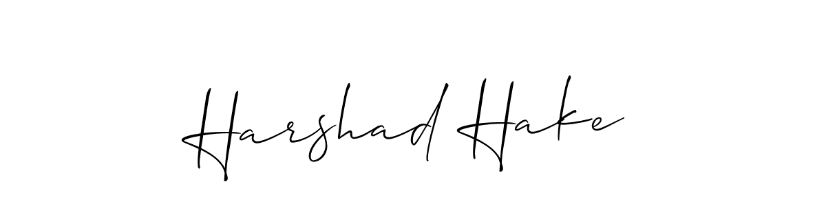 How to make Harshad Hake name signature. Use Allison_Script style for creating short signs online. This is the latest handwritten sign. Harshad Hake signature style 2 images and pictures png