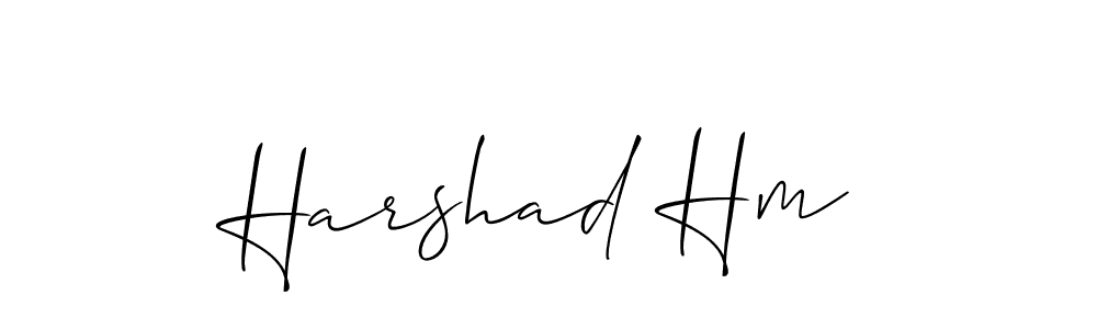 How to make Harshad Hm name signature. Use Allison_Script style for creating short signs online. This is the latest handwritten sign. Harshad Hm signature style 2 images and pictures png