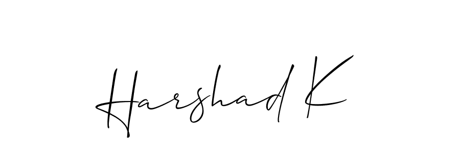 if you are searching for the best signature style for your name Harshad K. so please give up your signature search. here we have designed multiple signature styles  using Allison_Script. Harshad K signature style 2 images and pictures png