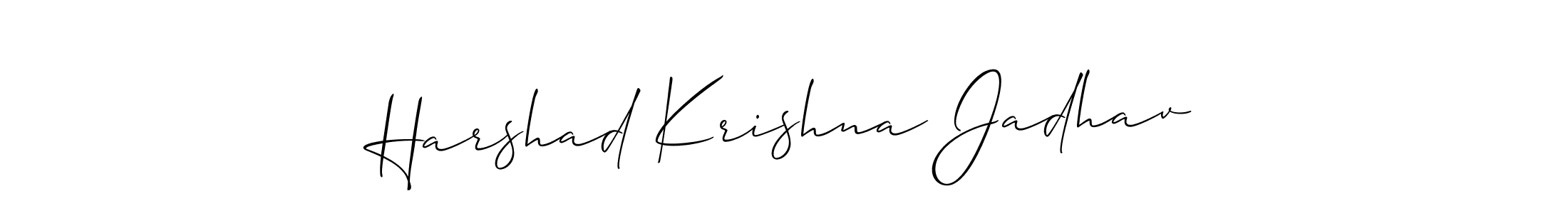 The best way (Allison_Script) to make a short signature is to pick only two or three words in your name. The name Harshad Krishna Jadhav include a total of six letters. For converting this name. Harshad Krishna Jadhav signature style 2 images and pictures png
