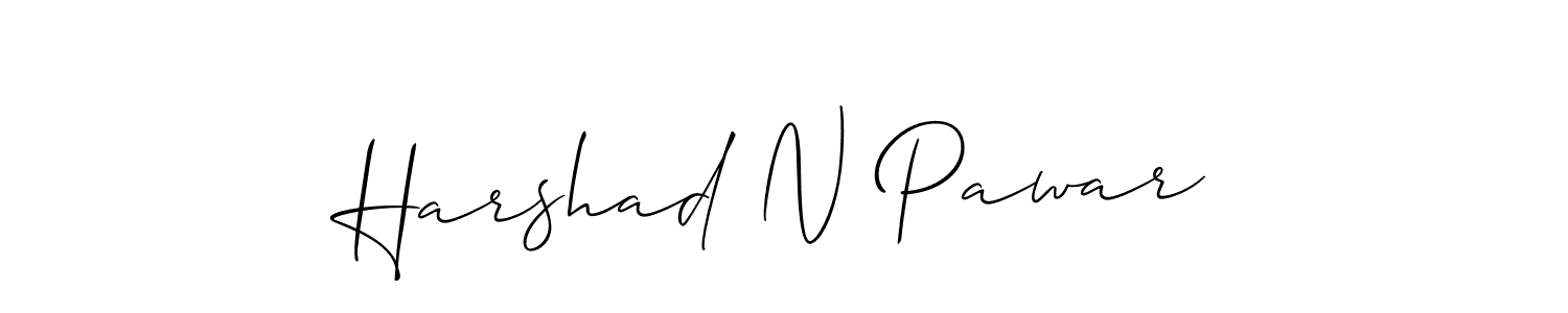 Make a beautiful signature design for name Harshad N Pawar. With this signature (Allison_Script) style, you can create a handwritten signature for free. Harshad N Pawar signature style 2 images and pictures png