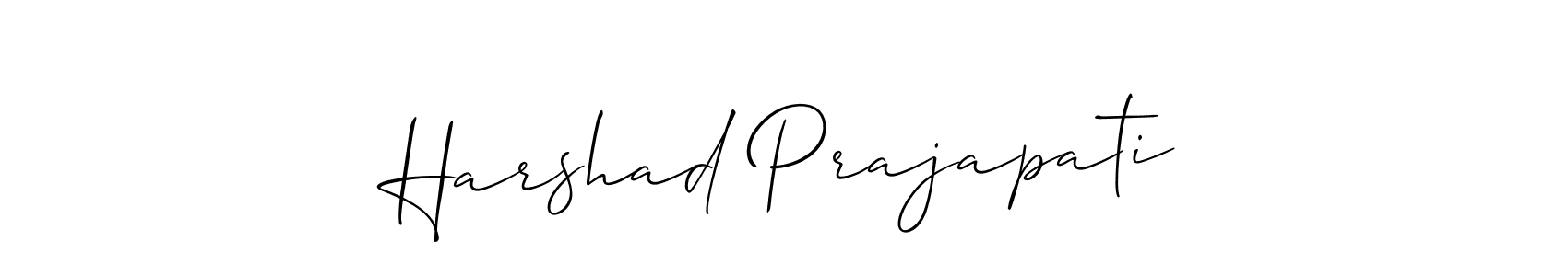 The best way (Allison_Script) to make a short signature is to pick only two or three words in your name. The name Harshad Prajapati include a total of six letters. For converting this name. Harshad Prajapati signature style 2 images and pictures png