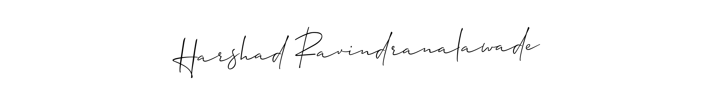 How to make Harshad Ravindranalawade name signature. Use Allison_Script style for creating short signs online. This is the latest handwritten sign. Harshad Ravindranalawade signature style 2 images and pictures png