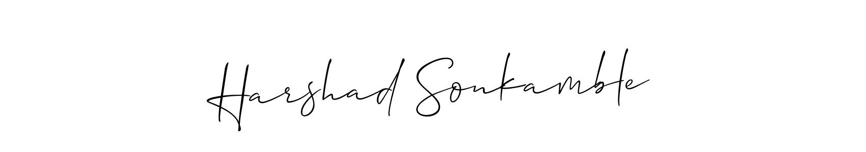 Best and Professional Signature Style for Harshad Sonkamble. Allison_Script Best Signature Style Collection. Harshad Sonkamble signature style 2 images and pictures png