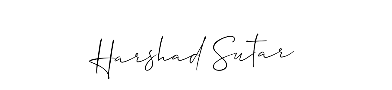 It looks lik you need a new signature style for name Harshad Sutar. Design unique handwritten (Allison_Script) signature with our free signature maker in just a few clicks. Harshad Sutar signature style 2 images and pictures png