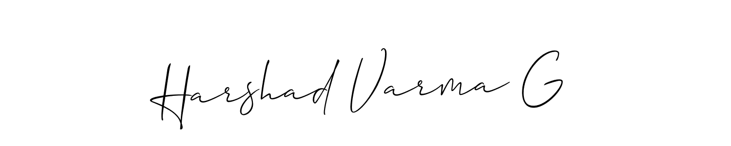 Allison_Script is a professional signature style that is perfect for those who want to add a touch of class to their signature. It is also a great choice for those who want to make their signature more unique. Get Harshad Varma G name to fancy signature for free. Harshad Varma G signature style 2 images and pictures png