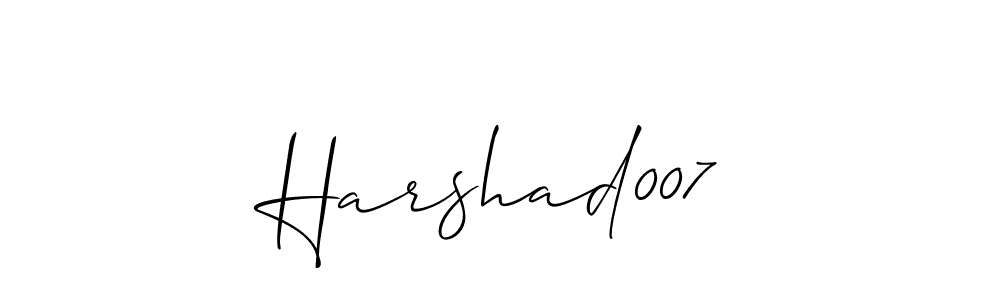 How to Draw Harshad007 signature style? Allison_Script is a latest design signature styles for name Harshad007. Harshad007 signature style 2 images and pictures png