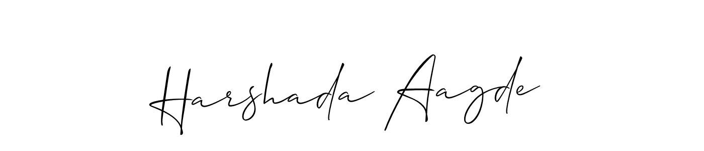 Make a beautiful signature design for name Harshada Aagde. With this signature (Allison_Script) style, you can create a handwritten signature for free. Harshada Aagde signature style 2 images and pictures png