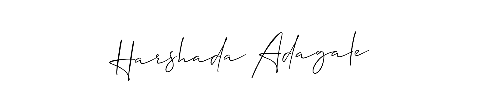 Create a beautiful signature design for name Harshada Adagale. With this signature (Allison_Script) fonts, you can make a handwritten signature for free. Harshada Adagale signature style 2 images and pictures png