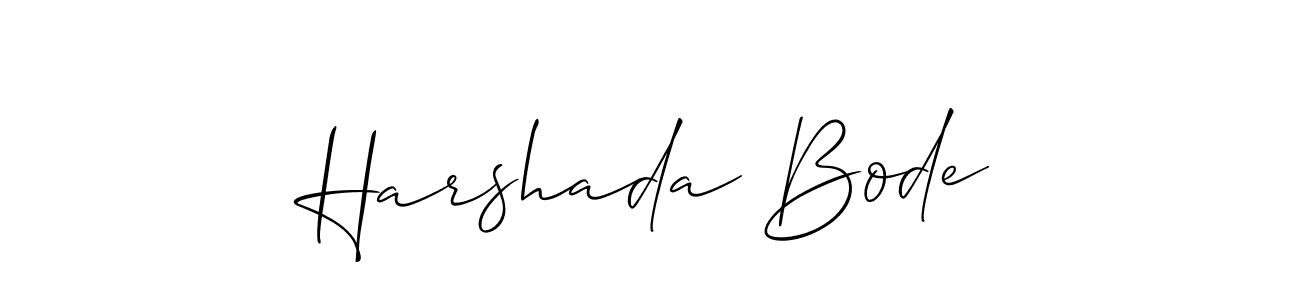 It looks lik you need a new signature style for name Harshada Bode. Design unique handwritten (Allison_Script) signature with our free signature maker in just a few clicks. Harshada Bode signature style 2 images and pictures png