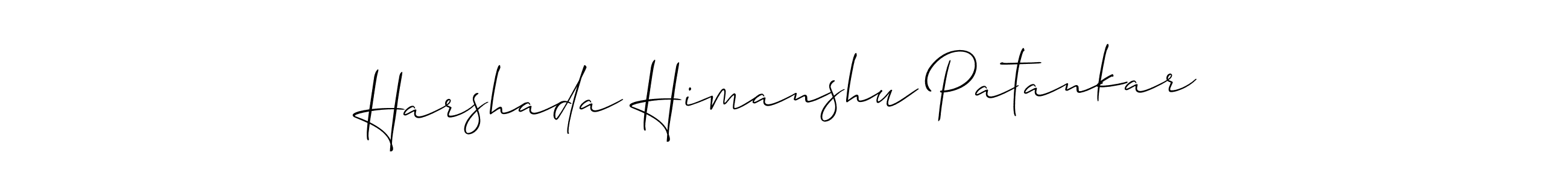 Create a beautiful signature design for name Harshada Himanshu Patankar. With this signature (Allison_Script) fonts, you can make a handwritten signature for free. Harshada Himanshu Patankar signature style 2 images and pictures png