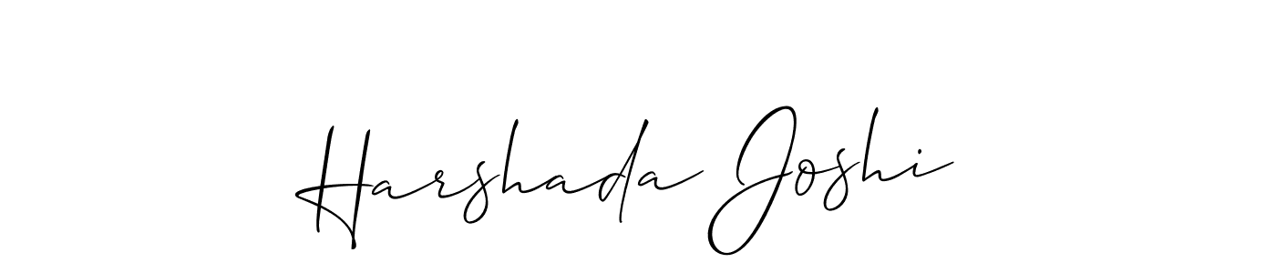 How to make Harshada Joshi name signature. Use Allison_Script style for creating short signs online. This is the latest handwritten sign. Harshada Joshi signature style 2 images and pictures png