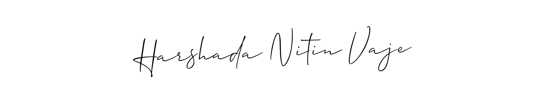 Also You can easily find your signature by using the search form. We will create Harshada Nitin Vaje name handwritten signature images for you free of cost using Allison_Script sign style. Harshada Nitin Vaje signature style 2 images and pictures png