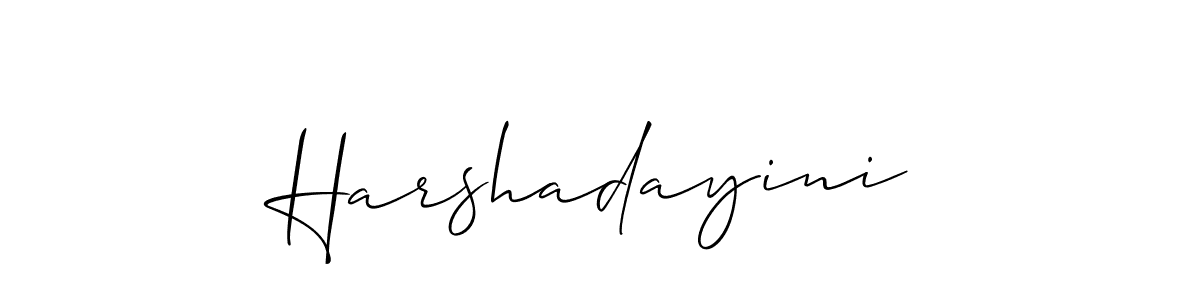 Make a beautiful signature design for name Harshadayini. With this signature (Allison_Script) style, you can create a handwritten signature for free. Harshadayini signature style 2 images and pictures png