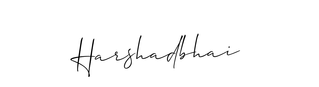 How to make Harshadbhai signature? Allison_Script is a professional autograph style. Create handwritten signature for Harshadbhai name. Harshadbhai signature style 2 images and pictures png