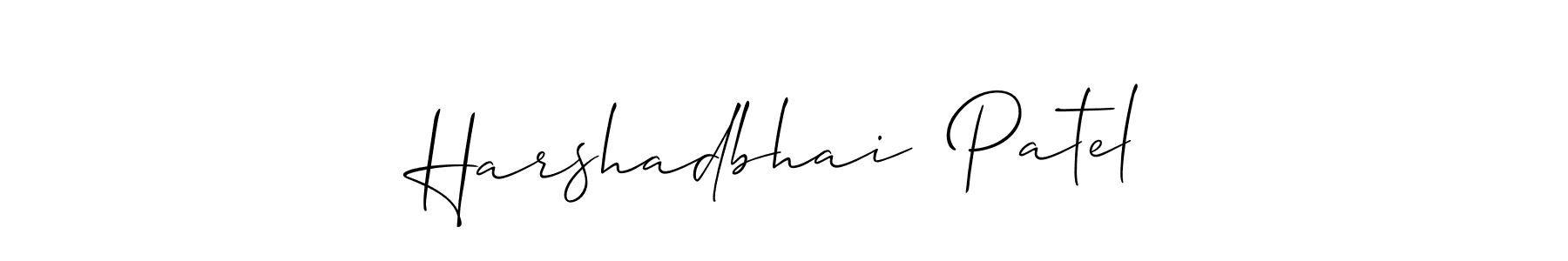 Use a signature maker to create a handwritten signature online. With this signature software, you can design (Allison_Script) your own signature for name Harshadbhai  Patel. Harshadbhai  Patel signature style 2 images and pictures png