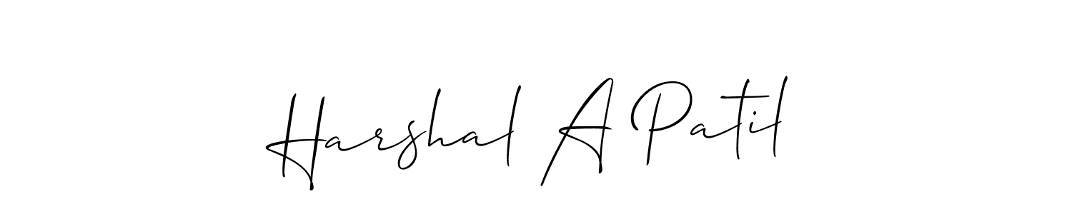 Design your own signature with our free online signature maker. With this signature software, you can create a handwritten (Allison_Script) signature for name Harshal A Patil. Harshal A Patil signature style 2 images and pictures png