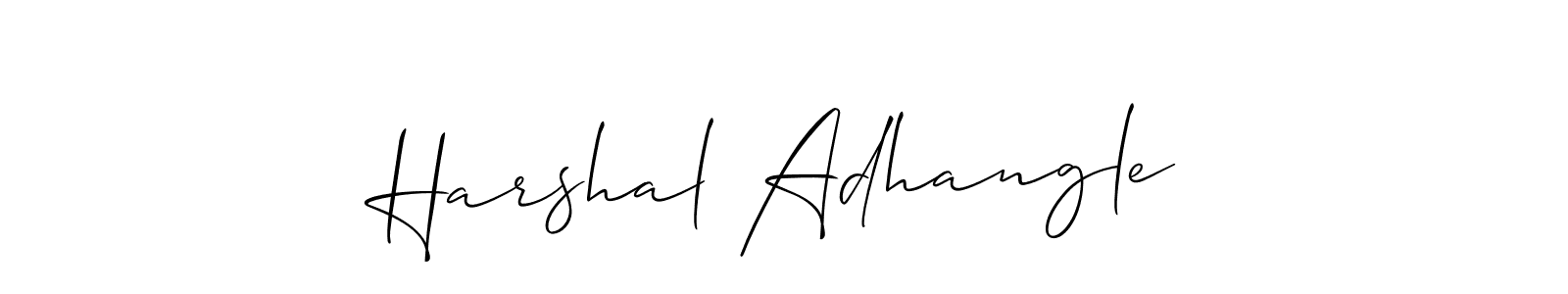 The best way (Allison_Script) to make a short signature is to pick only two or three words in your name. The name Harshal Adhangle include a total of six letters. For converting this name. Harshal Adhangle signature style 2 images and pictures png