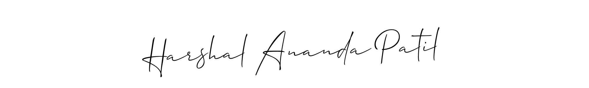 Make a beautiful signature design for name Harshal Ananda Patil. With this signature (Allison_Script) style, you can create a handwritten signature for free. Harshal Ananda Patil signature style 2 images and pictures png