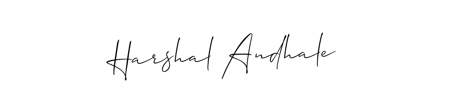 Also we have Harshal Andhale name is the best signature style. Create professional handwritten signature collection using Allison_Script autograph style. Harshal Andhale signature style 2 images and pictures png