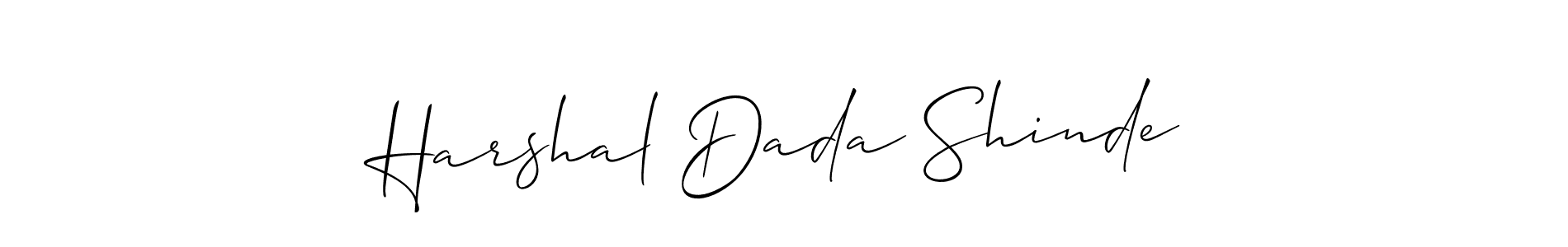 How to make Harshal Dada Shinde name signature. Use Allison_Script style for creating short signs online. This is the latest handwritten sign. Harshal Dada Shinde signature style 2 images and pictures png