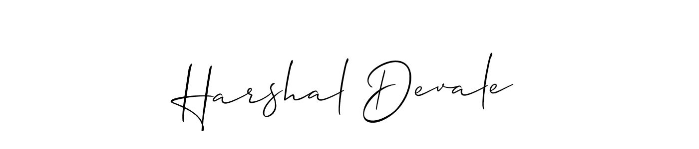 Create a beautiful signature design for name Harshal Devale. With this signature (Allison_Script) fonts, you can make a handwritten signature for free. Harshal Devale signature style 2 images and pictures png