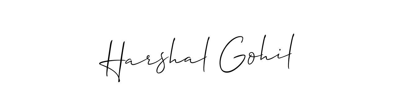 if you are searching for the best signature style for your name Harshal Gohil. so please give up your signature search. here we have designed multiple signature styles  using Allison_Script. Harshal Gohil signature style 2 images and pictures png