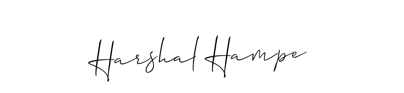 The best way (Allison_Script) to make a short signature is to pick only two or three words in your name. The name Harshal Hampe include a total of six letters. For converting this name. Harshal Hampe signature style 2 images and pictures png
