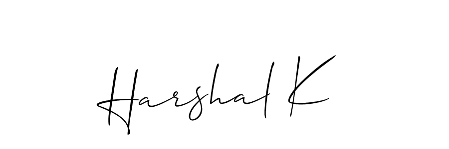 Allison_Script is a professional signature style that is perfect for those who want to add a touch of class to their signature. It is also a great choice for those who want to make their signature more unique. Get Harshal K name to fancy signature for free. Harshal K signature style 2 images and pictures png