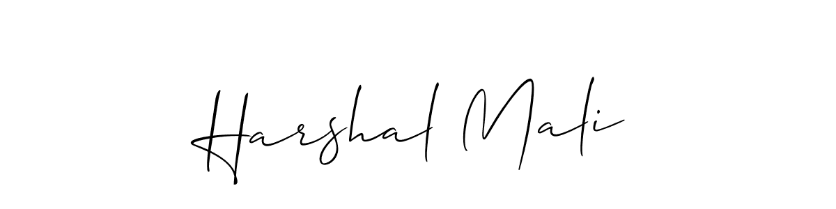 How to make Harshal Mali name signature. Use Allison_Script style for creating short signs online. This is the latest handwritten sign. Harshal Mali signature style 2 images and pictures png