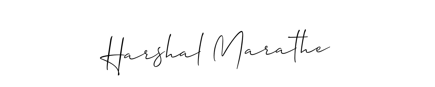 Create a beautiful signature design for name Harshal Marathe. With this signature (Allison_Script) fonts, you can make a handwritten signature for free. Harshal Marathe signature style 2 images and pictures png