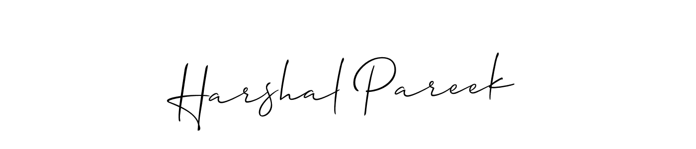 Use a signature maker to create a handwritten signature online. With this signature software, you can design (Allison_Script) your own signature for name Harshal Pareek. Harshal Pareek signature style 2 images and pictures png