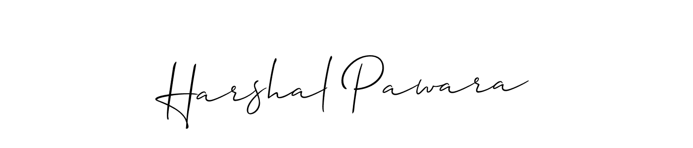 Create a beautiful signature design for name Harshal Pawara. With this signature (Allison_Script) fonts, you can make a handwritten signature for free. Harshal Pawara signature style 2 images and pictures png