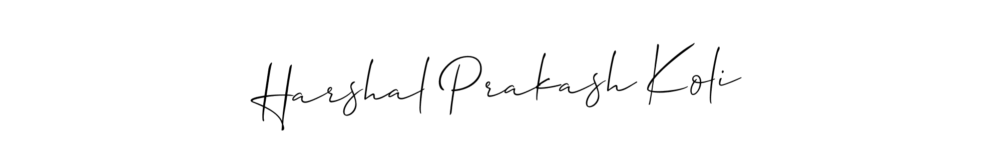 How to Draw Harshal Prakash Koli signature style? Allison_Script is a latest design signature styles for name Harshal Prakash Koli. Harshal Prakash Koli signature style 2 images and pictures png