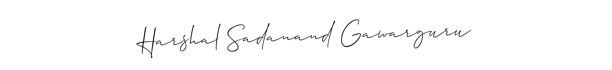 How to make Harshal Sadanand Gawarguru name signature. Use Allison_Script style for creating short signs online. This is the latest handwritten sign. Harshal Sadanand Gawarguru signature style 2 images and pictures png