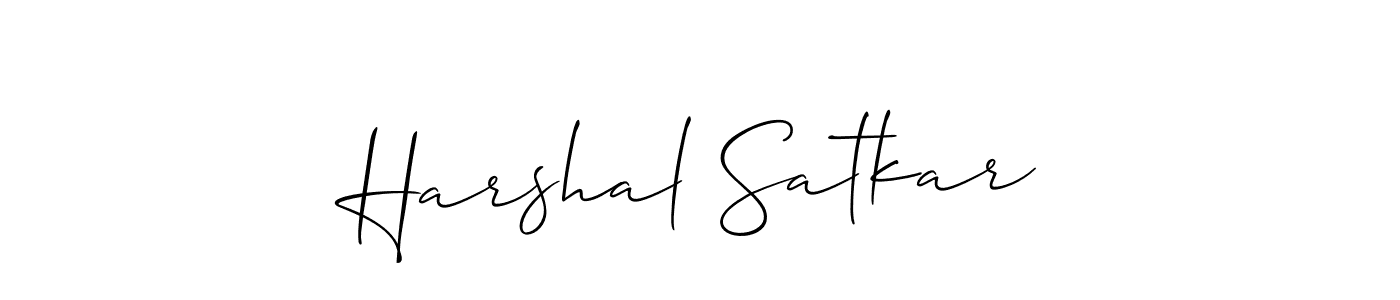 Create a beautiful signature design for name Harshal Satkar. With this signature (Allison_Script) fonts, you can make a handwritten signature for free. Harshal Satkar signature style 2 images and pictures png