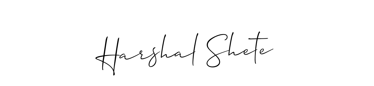 Create a beautiful signature design for name Harshal Shete. With this signature (Allison_Script) fonts, you can make a handwritten signature for free. Harshal Shete signature style 2 images and pictures png